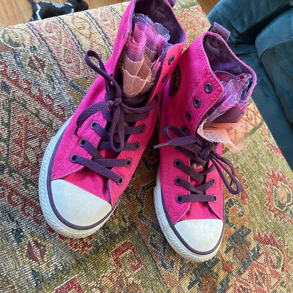 Converse Kids Fuchsia and Purple High-Top Sneakers